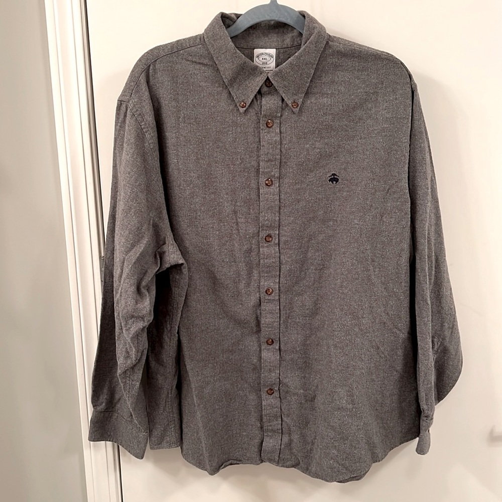 Brooks Brothers gray long-sleeved flannel